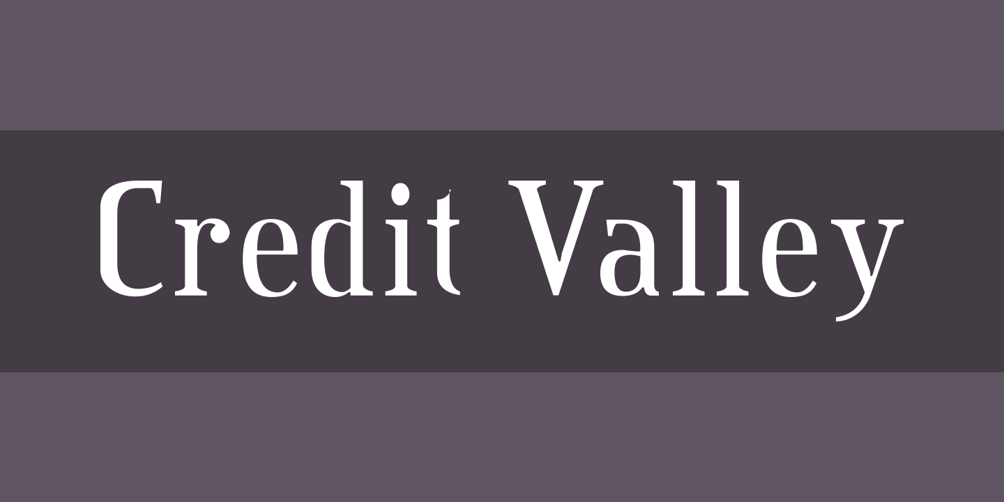 Przykład czcionki Credit Valley